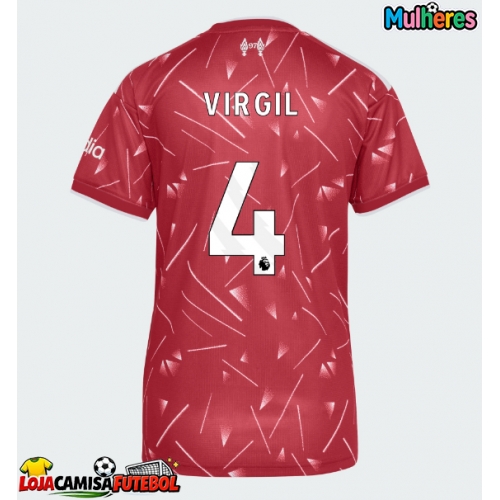 Camisa de Futebol Liverpool Virgil van Dijk #4 Equipamento Principal Mulheres 2026-27 Manga Curta
